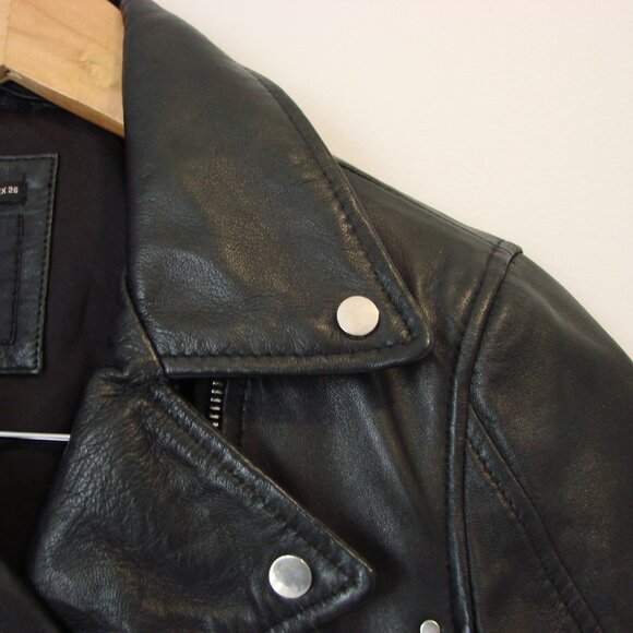 ZARA Black Faux Leather Moto Jacket Bomber Zippers Soft Size Small - Picture 5 of 12